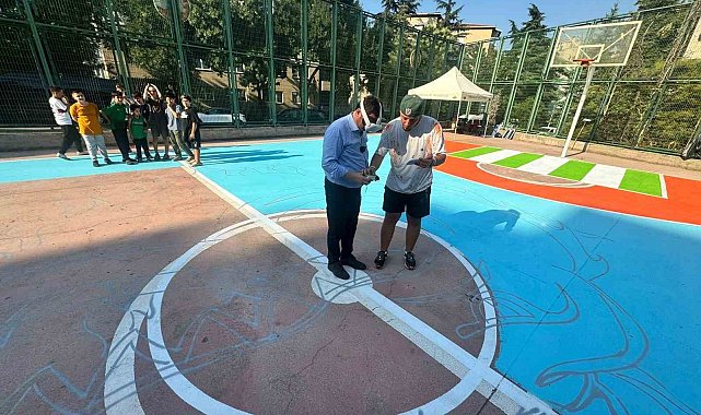 Basketbol sahaları liselilerin tasarımlarıyla güzelleşiyor
