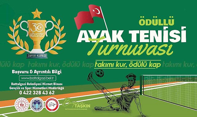 Battalgazi Belediyesi'nden 30 Ağustos'a özel ayak tenisi turnuvası