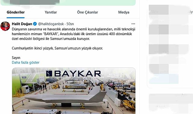 BAYKAR, Anadolu'daki ilk üretim üssünü Samsun'a kuruyor