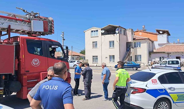 Binanın teras katında çıkan yangın büyümeden söndürüldü