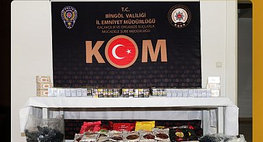 Bingöl'de gümrük kaçağı tütün ve mamülleri ele geçirildi