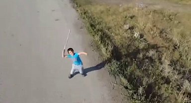 Bir çocuğun drone ile sınavı