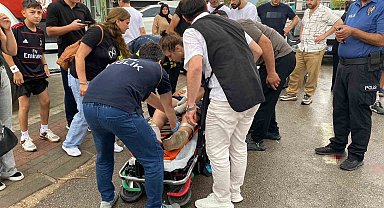 Bisikletten düşen çocuğun bacağına direksiyon saplandı