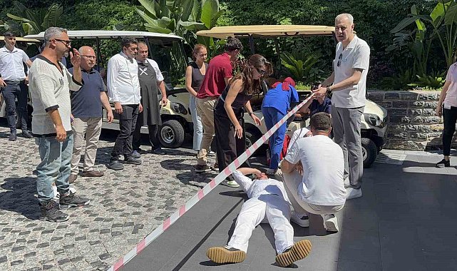 Bodrum'da otelde yapılan yangın tatbikatı nefesleri kesti
