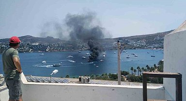 Bodrum'da tekne yangını