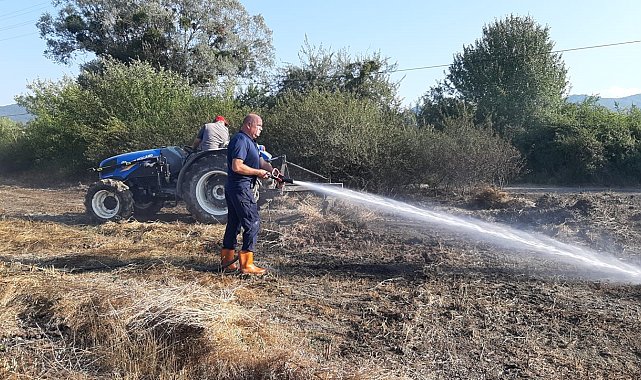 Bolu'da otluk alandaki yangın büyümeden söndürüldü: Su şişeleriyle müdahale ettiler