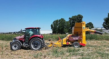 Bursa İnegöl'de fasulye hasadına teknolojik destek