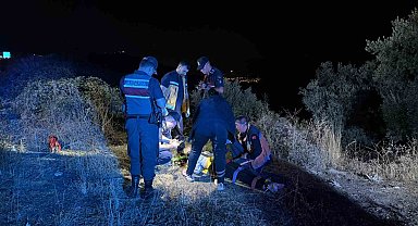 Bursa'da şarampole yuvarlanan motosikletin sürücüsü yaralandı