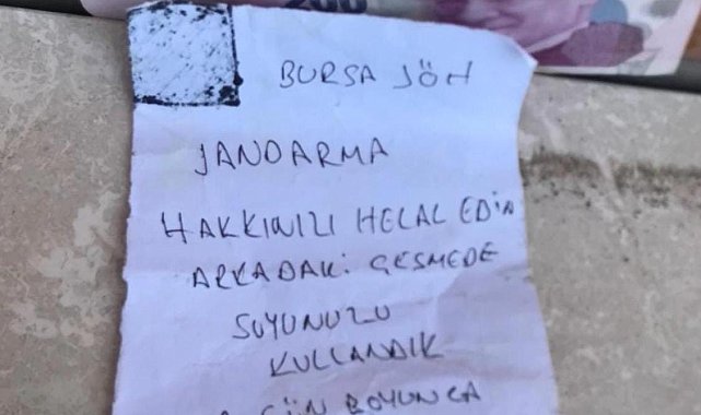 Büyükyenice Köyü'nde duygulandıran not