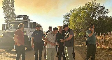 Çanakkale Valisi Toraman yangın bölgesinde yürütülen çalışmaları yakından takip etti
