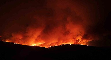 Çanakkale'de alevler geceyi aydınlattı, o anlar dronla görüntülendi