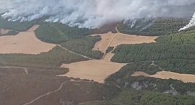 Çanakkale'de devam eden orman yangınına havadan ve karadan yoğun müdahale devam ediyor