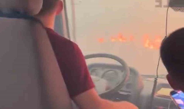 Çanakkale'deki yangında alevlerin arasında kalan ekibin görüntüleri ortaya çıktı
