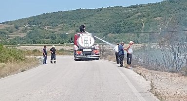 Çaycuma'da çalılık alanda yangın çıktı