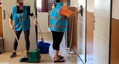 Cezaevindeki kadınlar, öğrenciler için temizlik yaptı