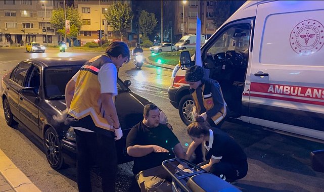 Çorlu'da elektrikli motosikletli kaygan zeminde devrildi: 1 yaralı