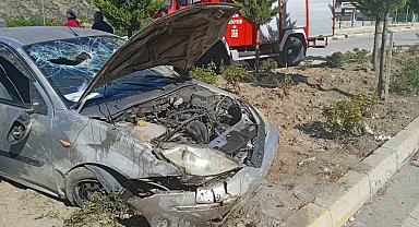 Çorum'da otomobil takla attı: 2 yaralı