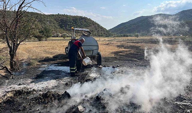 Çorum'da tarlada çıkan yangın söndürüldü