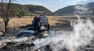 Çorum'da tarlada çıkan yangın söndürüldü
