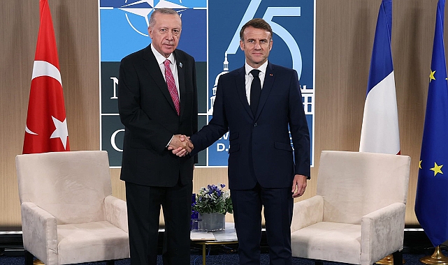 Cumhurbaşkanı Erdoğan, Fransa Cumhurbaşkanı Macron ile görüştü