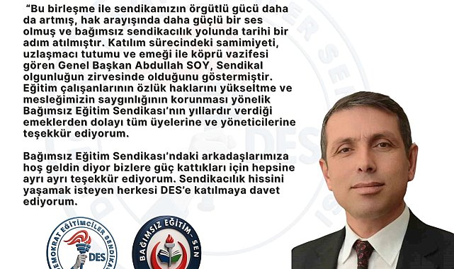Demokrat Eğitimciler Sendikası'na katılımlar başladı