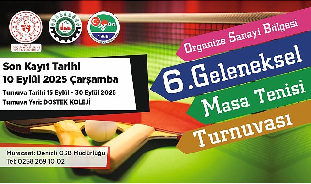 Denizli OSB'de Geleneksel Masa Tenisi Turnuvası için kayıtlar başladı