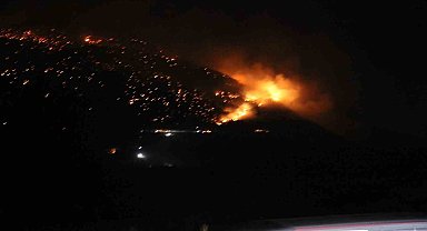 Denizli'de orman yangınına gece karadan müdahale sürüyor