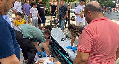 Devrilen elektrikli bisikletin sürücüsü çocuk yaralandı