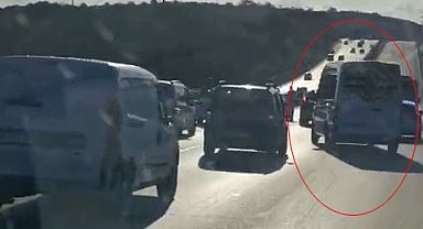 Düğün konvoyunda tehlikeli hareketler kamerada