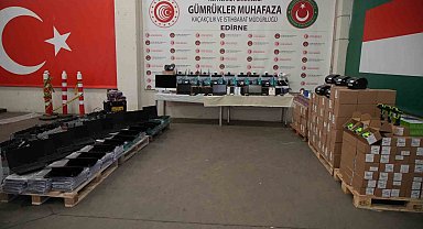 Edirne'de, gümrükte 3 ayrı operasyonda milyonluk kaçak eşya ele geçirildi