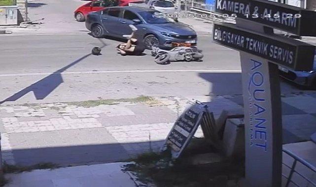 Edirne'de trafik kazası kamerada