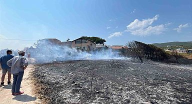 Erdek'te arazi yangını kısa sürede söndürüldü: Can ve mal kaybı yaşanmadı