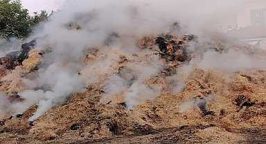 Ereğli'de saman balyası yangını