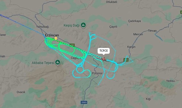 Erzincan Yıldırım Akbulut Havalimanı'nda DHMI kalibrasyon uçuşu