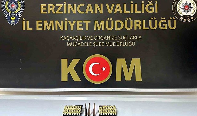 Erzincan'da 101 adet mermi ele geçirildi