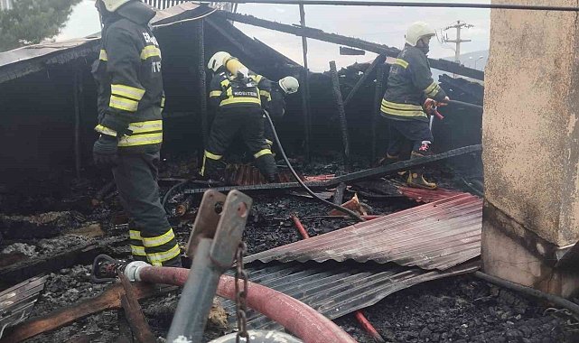 Erzincan'da iki katlı evin çatısı yandı