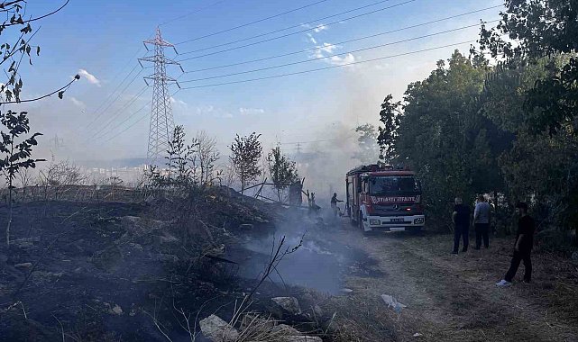 Esenyurt'ta otluk alanda çıkan yangın söndürüldü