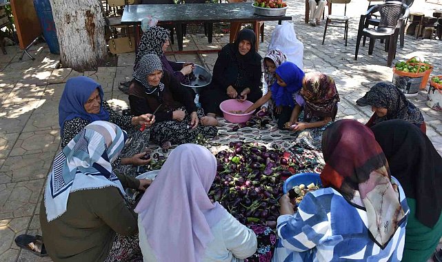 Gaziantep'te kadınların imece usulü kurutmalık telaşı