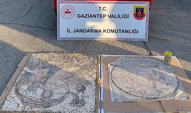 Gaziantep'te tarihi mozaik operasyonu: 3 gözaltı