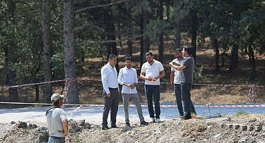 Gediz'de Bardakçı Deresi köprüsü inşaatı sürüyor
