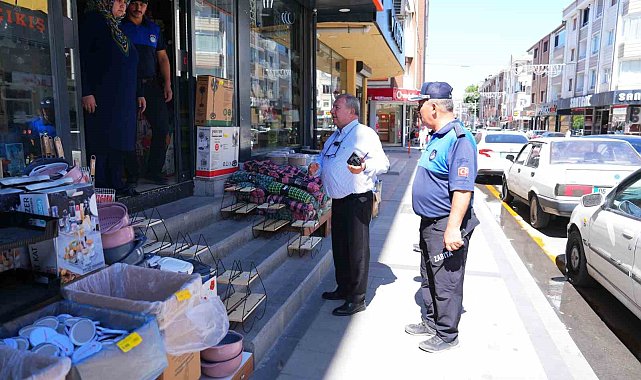 Gölbaşı Belediyesi'nden kaldırım işgallerine karşı denetim