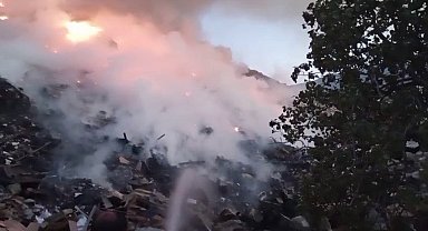 Hafriyat alanında çıkan yangın korkuttu