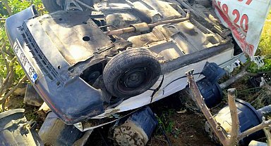 Hakimiyeti kaybolan otomobil fidanlığı uçtu: 1 yaralı