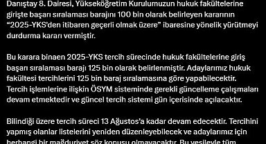 Hukuk fakültelerine girişte 100 bin barajı 125 bine yükseldi