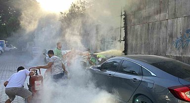 İzelman otoparkında yangın paniği