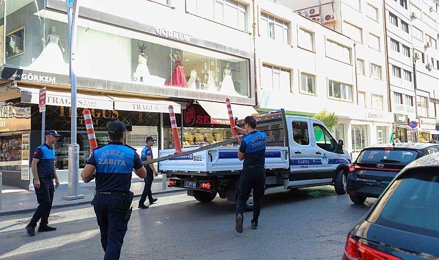 Kaldırım işgallerine zabıta müdahalesi