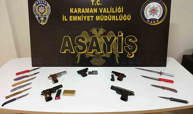 Karaman'da uyuşturucu, kaçak tütün ve ruhsatsız silahlar ele geçirildi