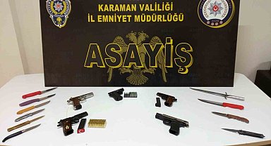 Karaman'da uyuşturucu, kaçak tütün ve ruhsatsız silahlar ele geçirildi