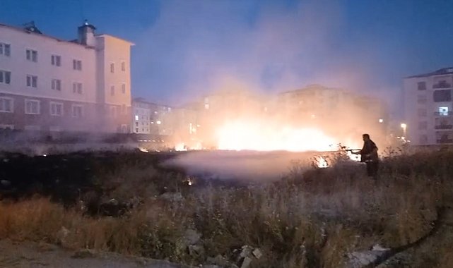 Kars'ta anız yangını korkuttu