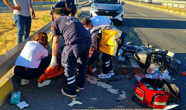 Kastamonu'da bariyerlere çarpan motosikletin sürücüsü ağır yaralandı